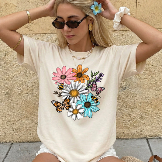 Flowers and Butterflies DTF Transfer