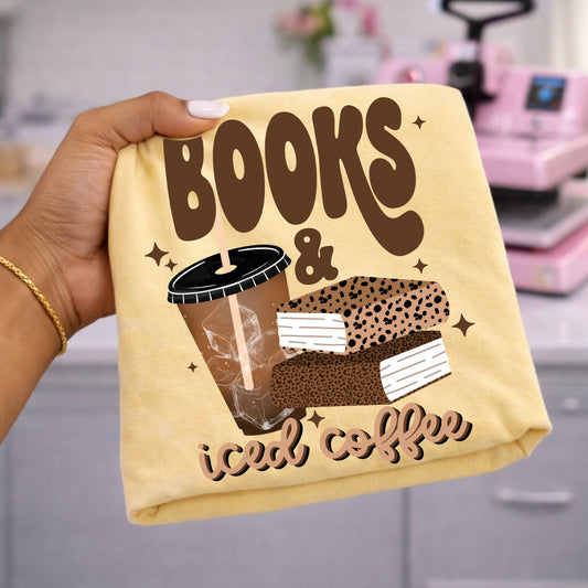 Books Iced Coffee Brown DTF Transfer