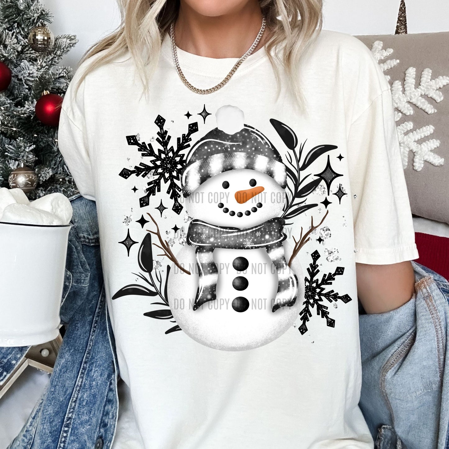 Snowman Black Plaid Shirt