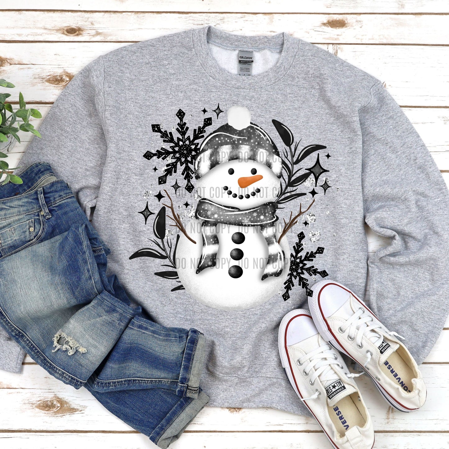 Snowman Black Plaid Shirt