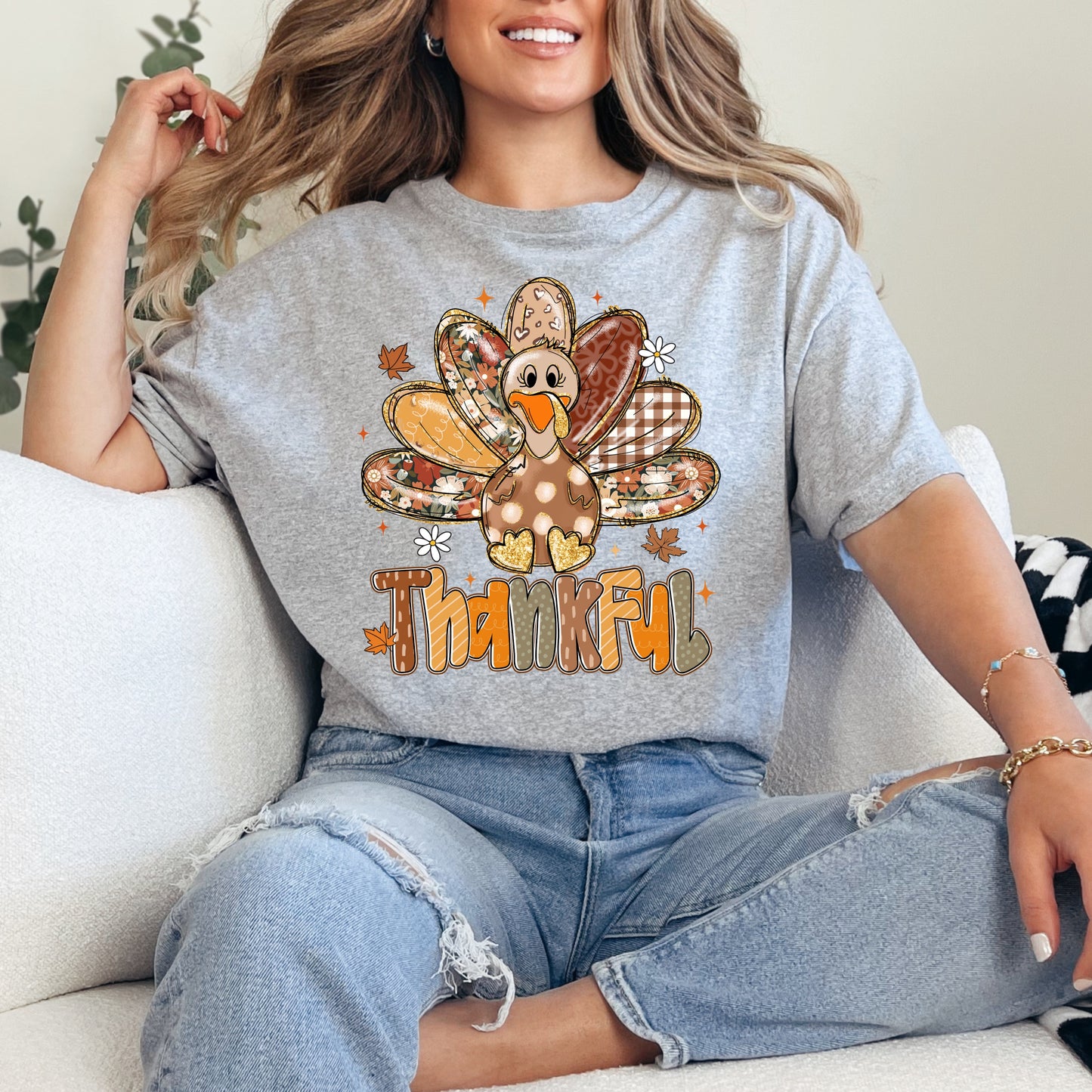 Thankful Whimsy Turkey Shirt
