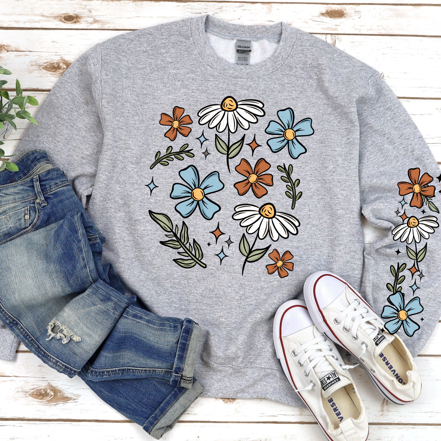 Floral Crewneck Sweatshirt