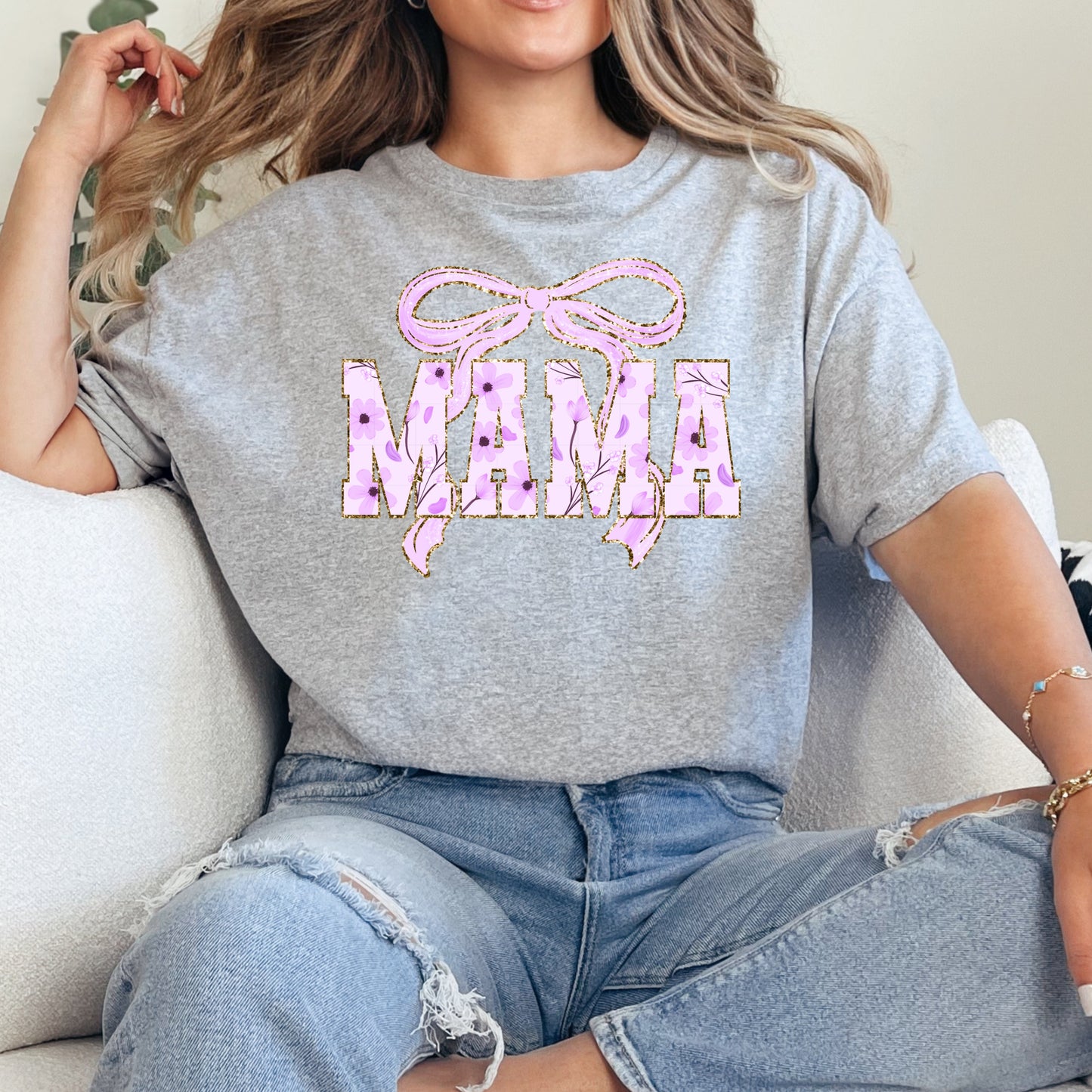 Mama Bow T-Shirt Purple