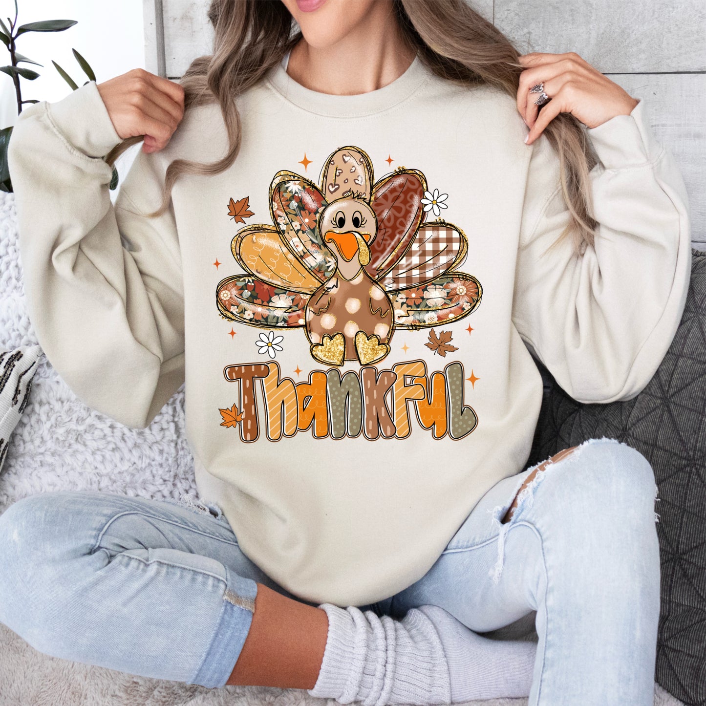 Thankful Whimsy Turkey Shirt