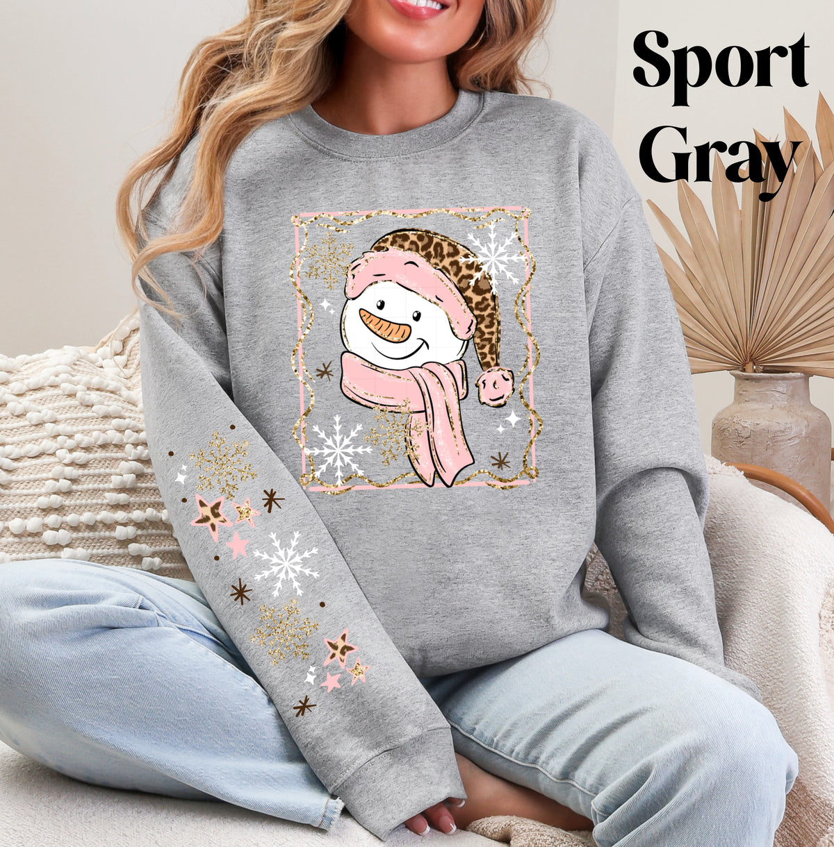 Leopard Snowman Sweatshirt