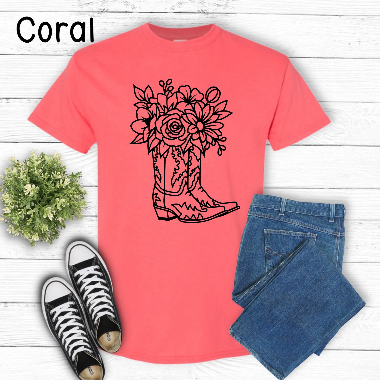 Floral Boot T-Shirt