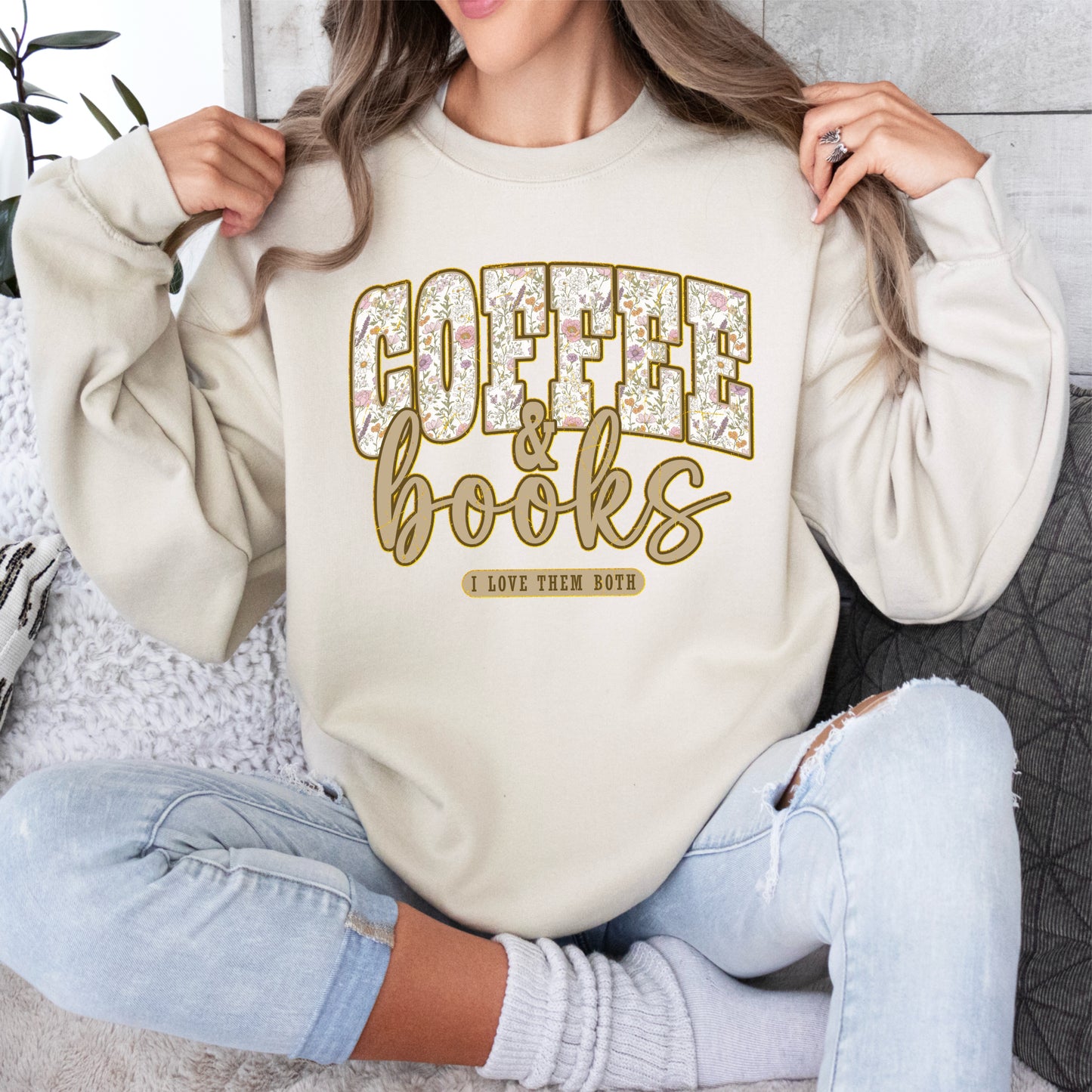 Floral Coffee and Books Shirt