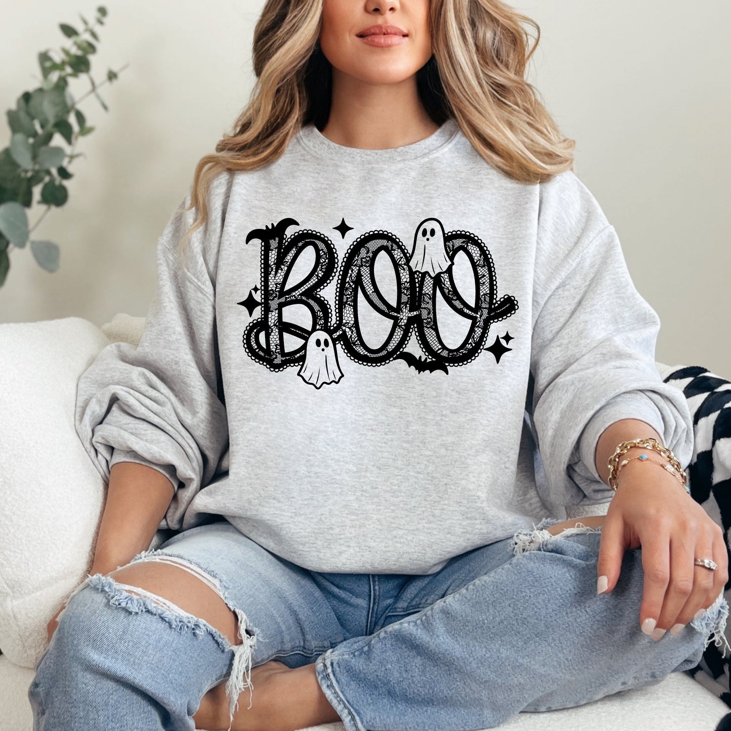 Boo Faux Lace Shirt
