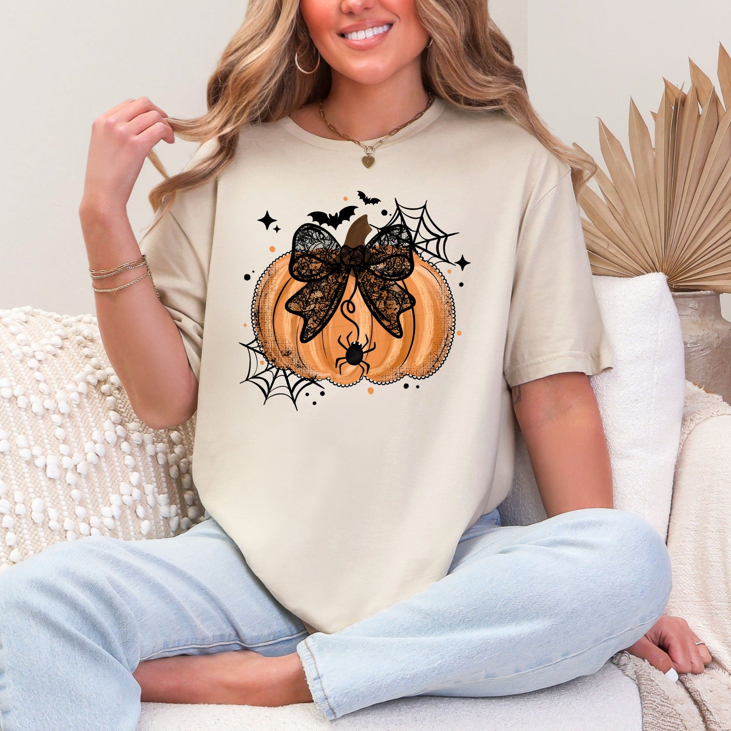 Lace Bow Pumpkin Shirt