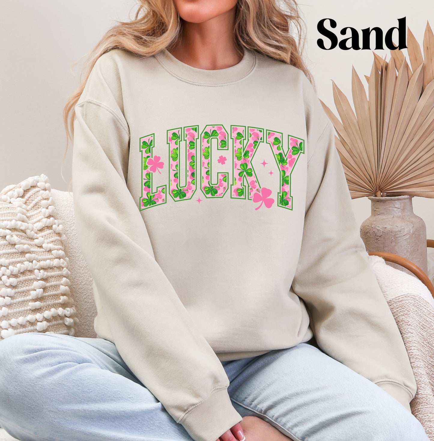 Lucky Sweatshirt Pink/Green