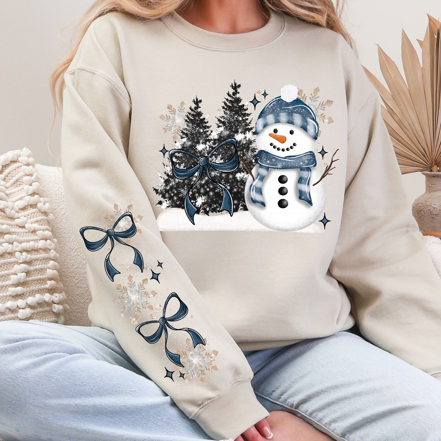 Snowman Bows Sweatshirt