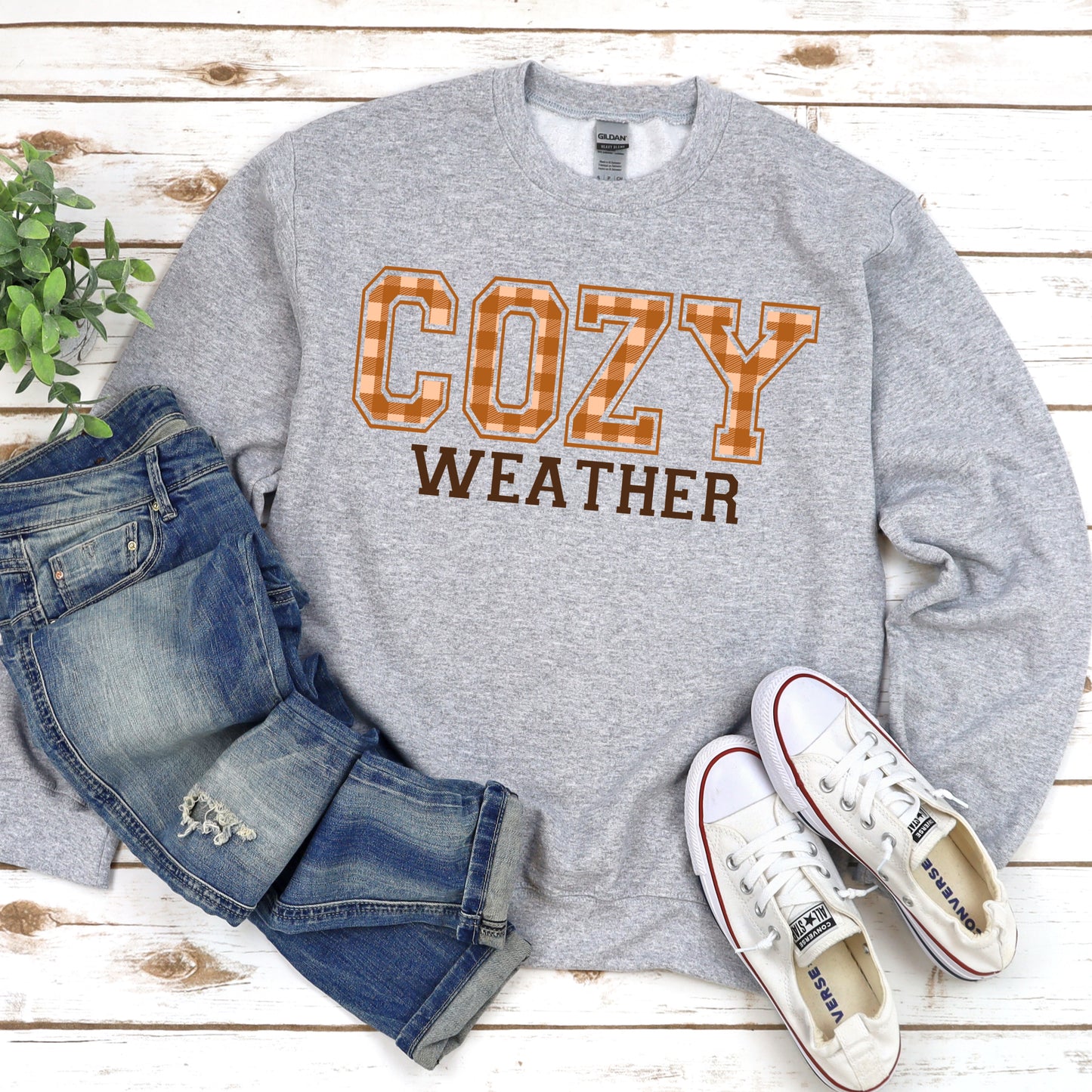 Cozy Weather Shirt Orange Plaid