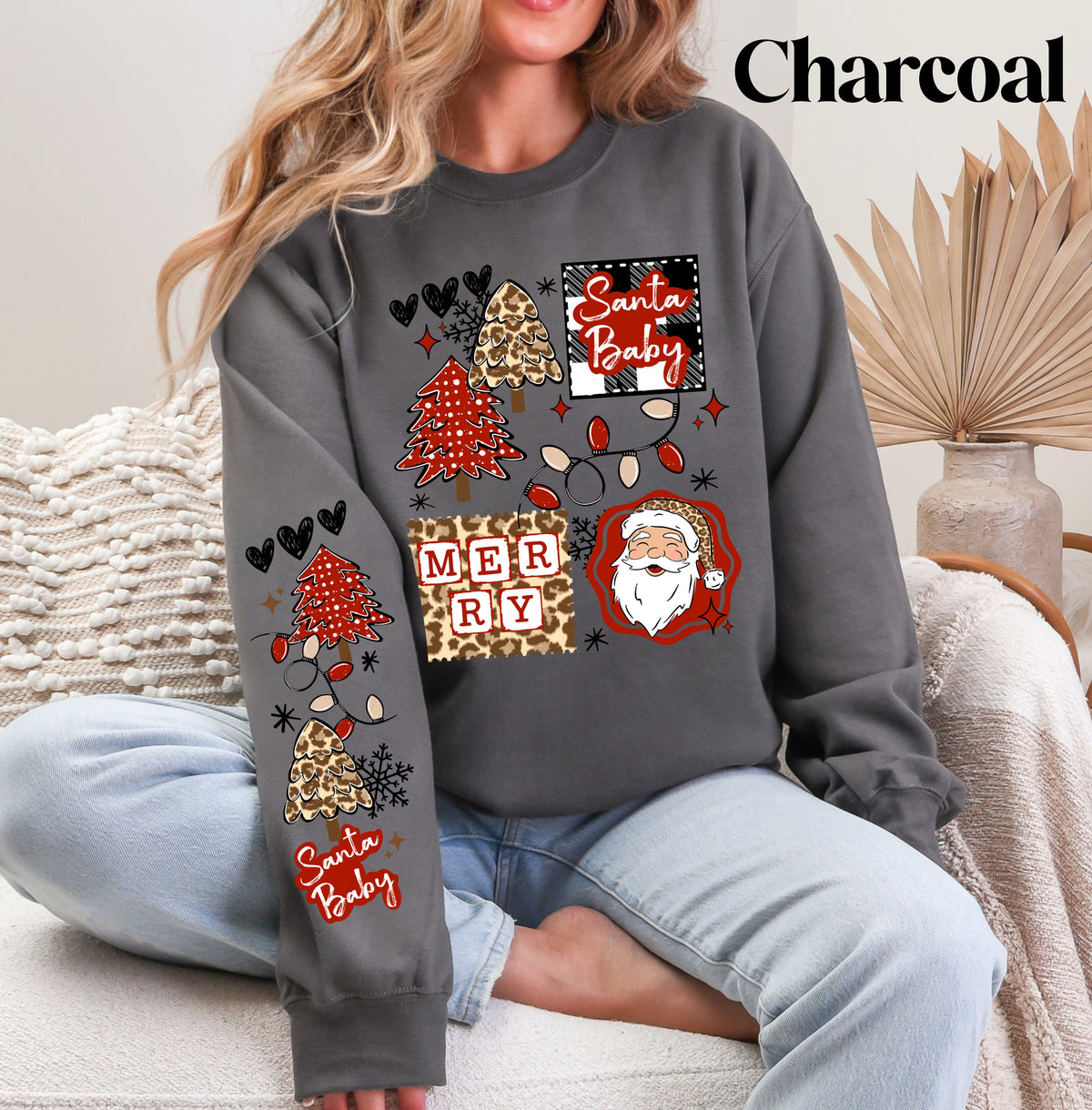Santa Baby Leopard Sweatshirt