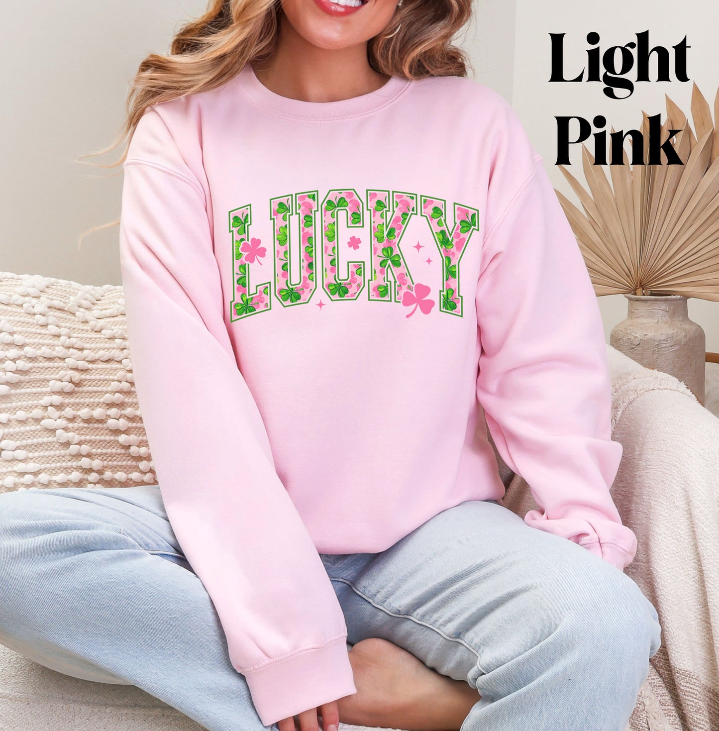 Lucky Sweatshirt Pink/Green