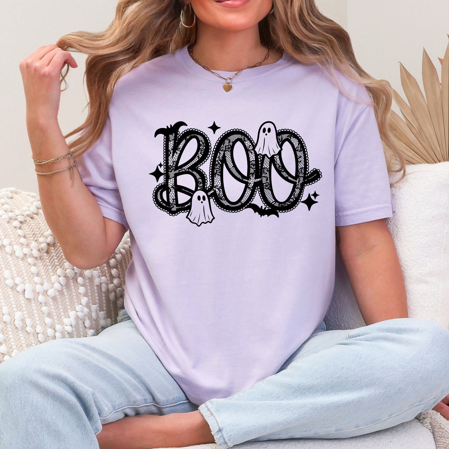 Boo Faux Lace Shirt