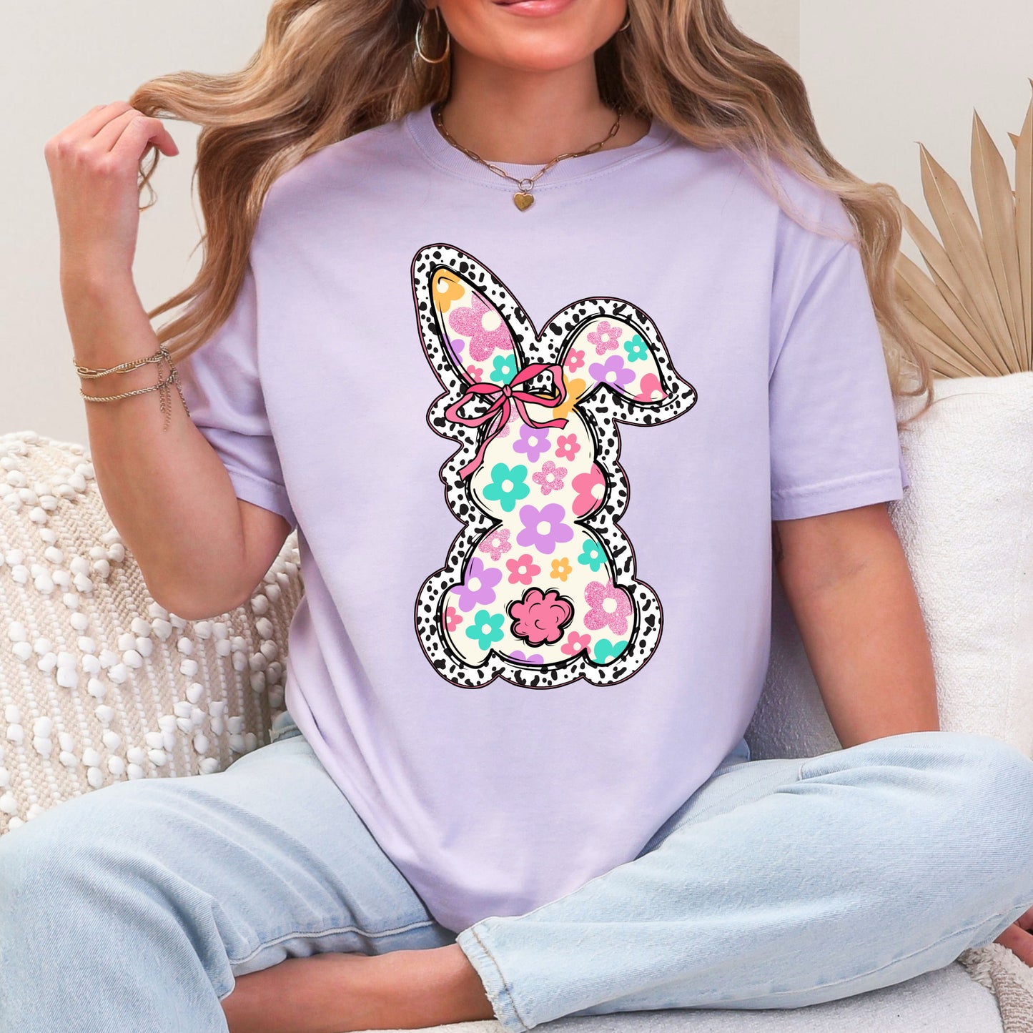 Floral Bunny Bow Shirt