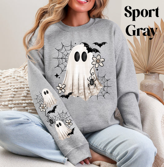 Floral Faux Lace Ghost Sweatshirt