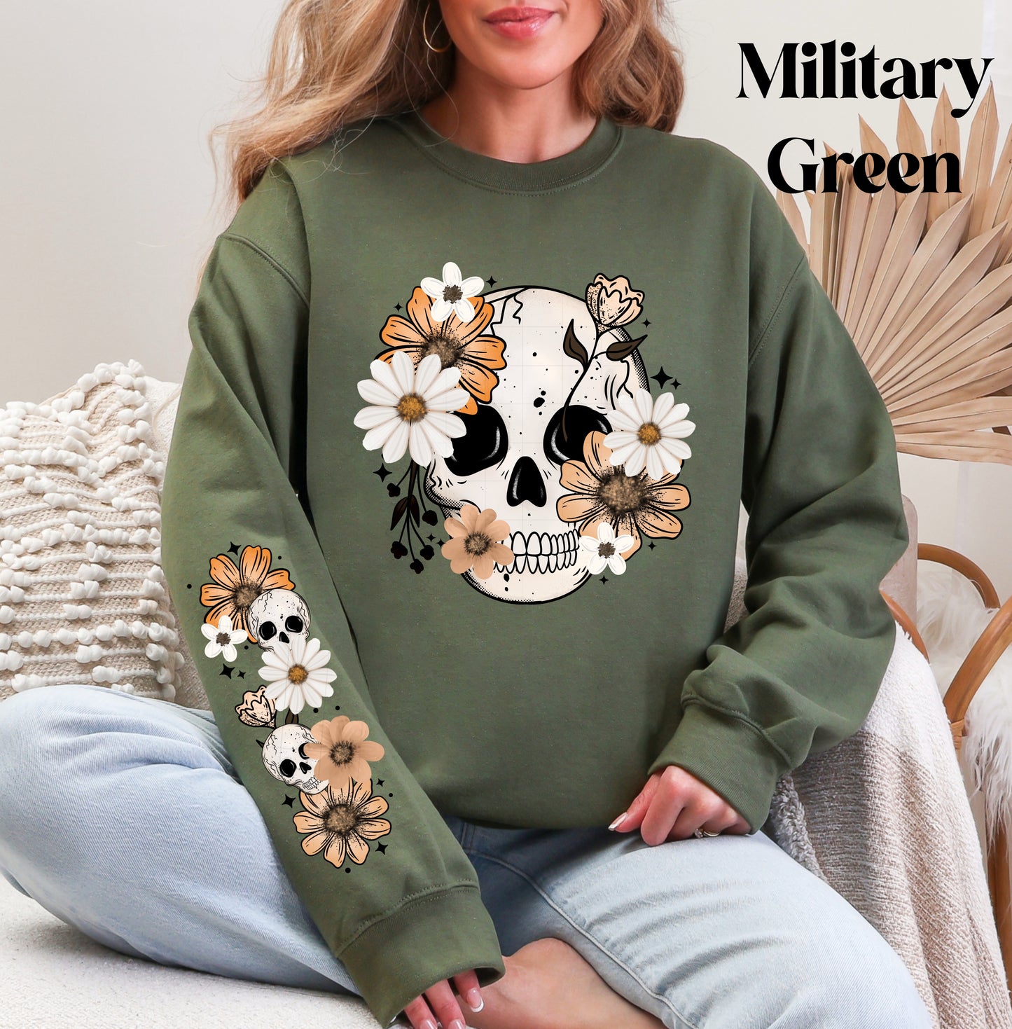 Floral Skelly Sweatshirt