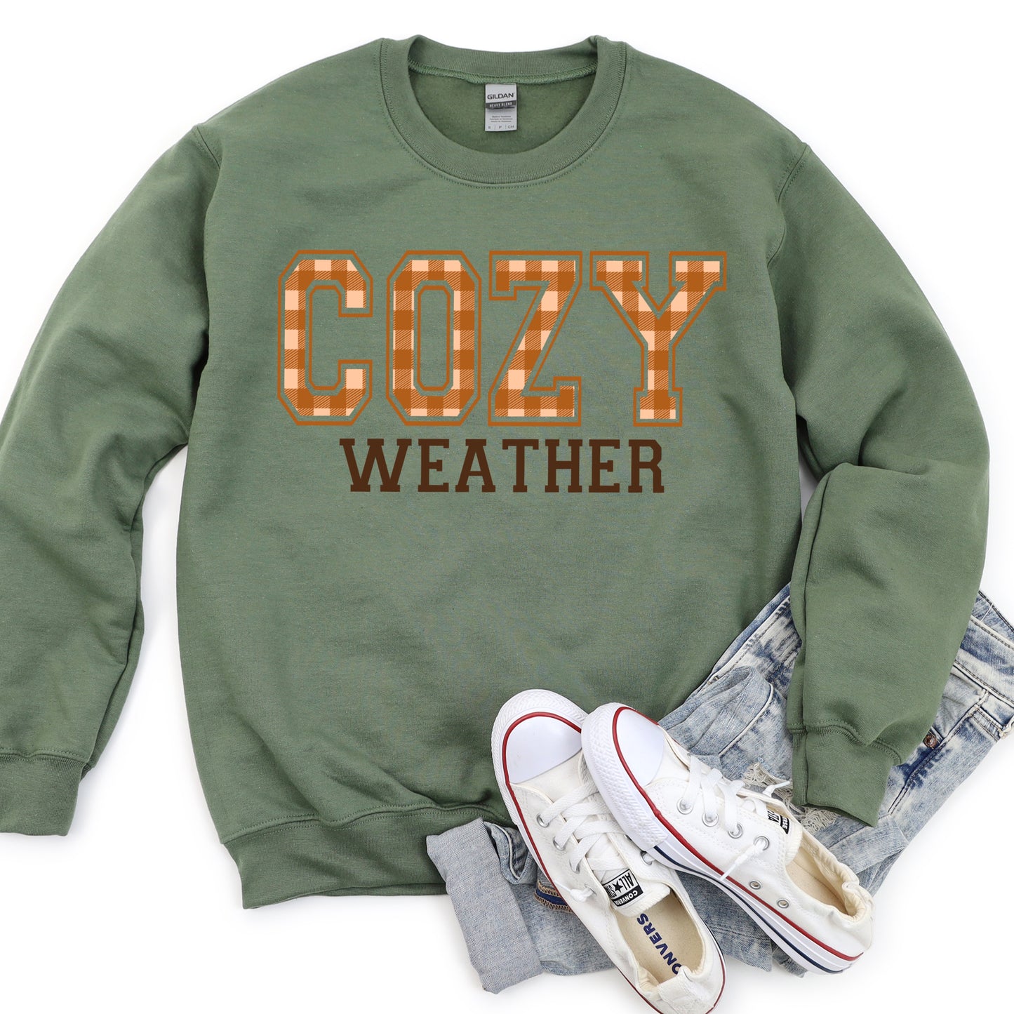 Cozy Weather Shirt Orange Plaid