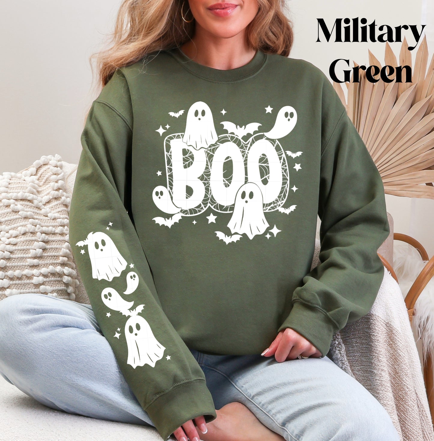 Boo Ghost (White) Sweatshirt