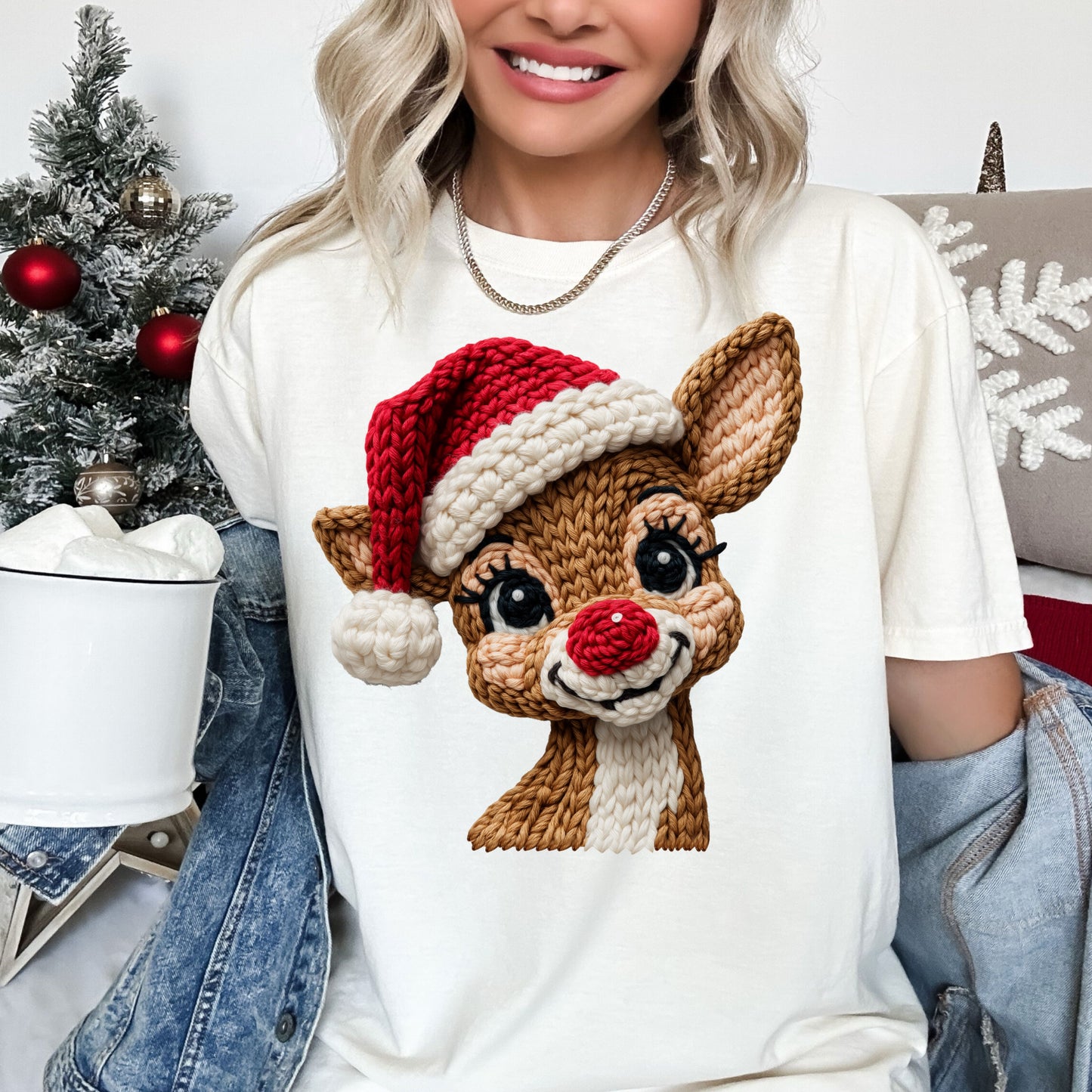 Faux Yarn Reindeer Shirt