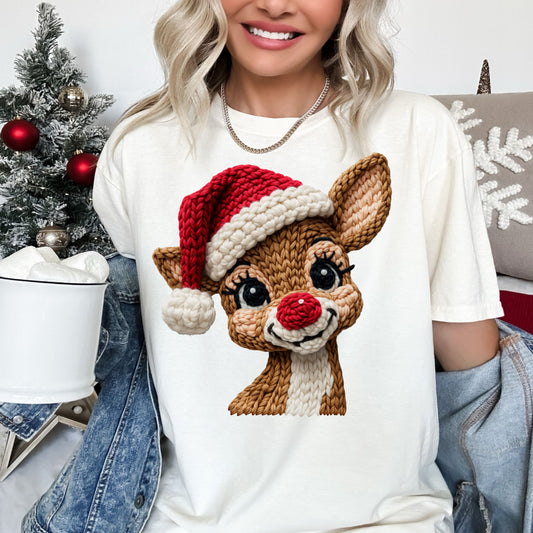 Faux Yarn Reindeer Shirt