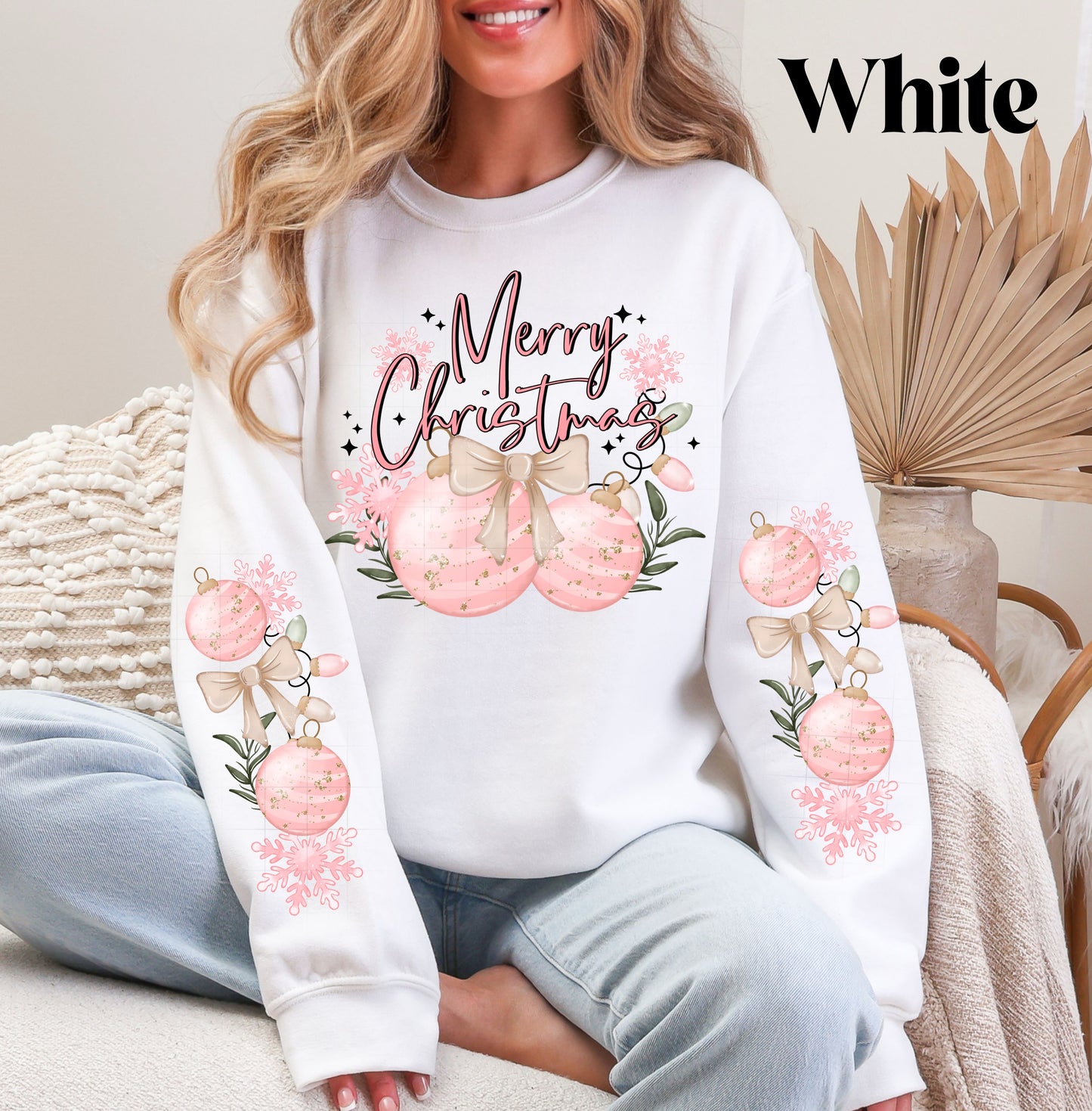 Merry Pink Ornaments Sweatshirt