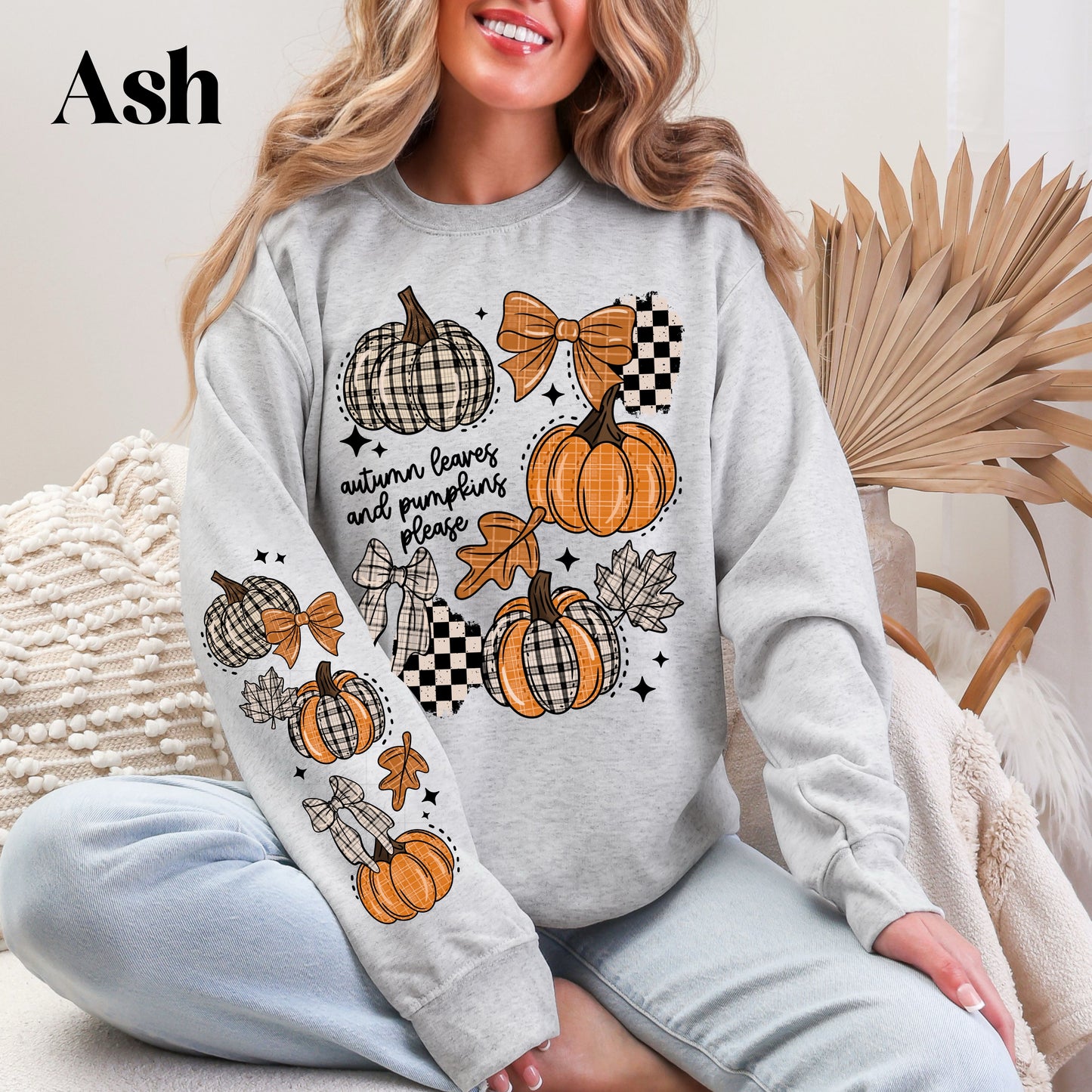 Autumn Leaves Plaid Sweatshirt