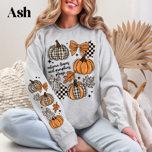 Autumn Leaves Plaid Sweatshirt