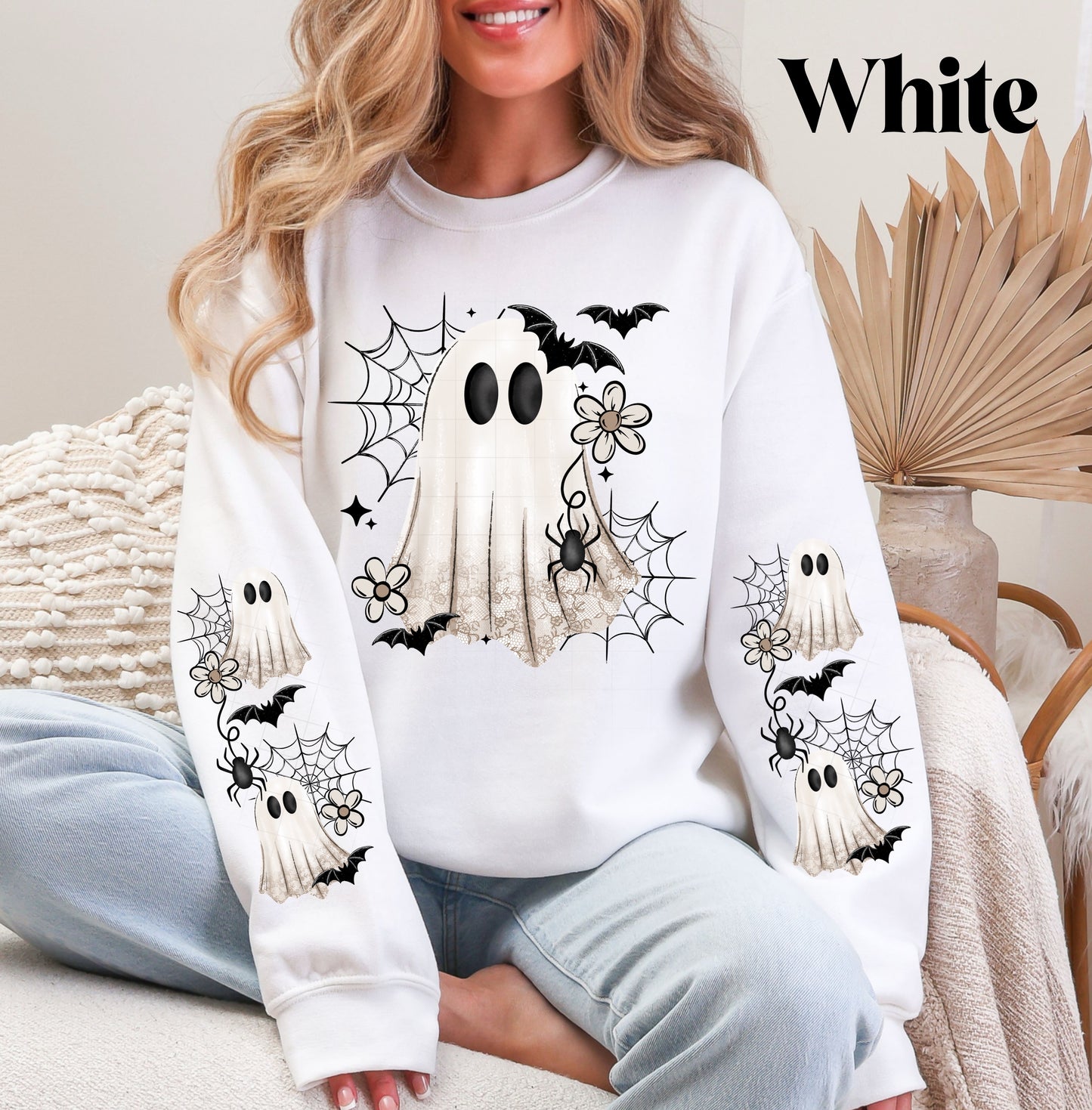 Floral Faux Lace Ghost Sweatshirt