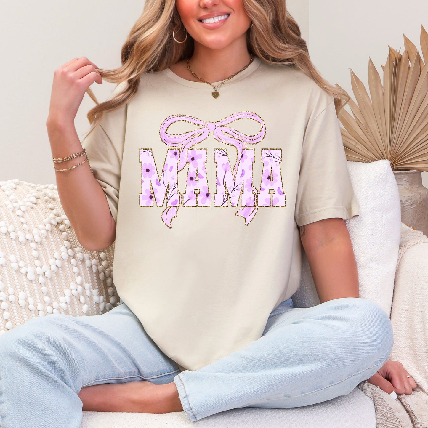 Mama Bow T-Shirt Purple