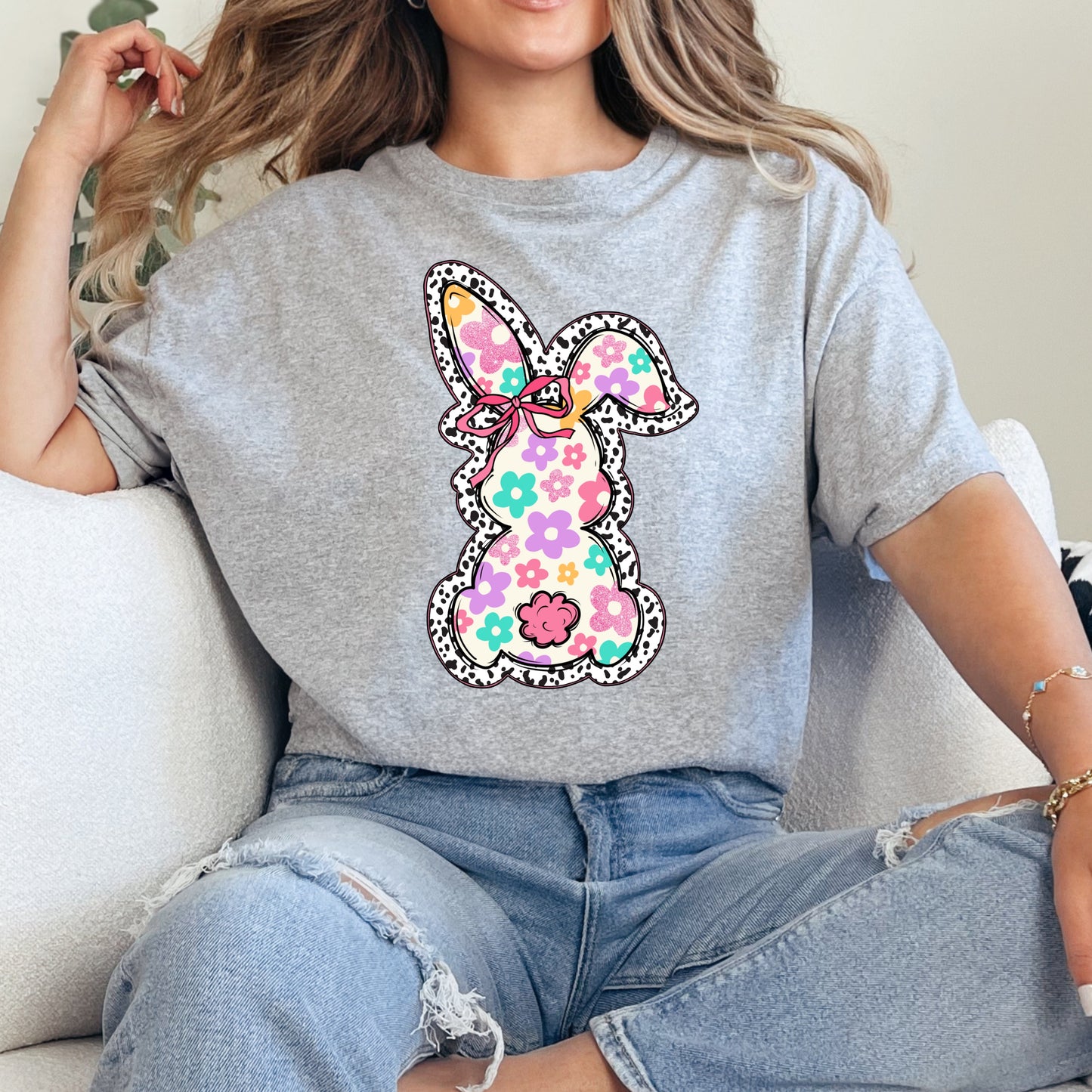 Floral Bunny Bow Shirt