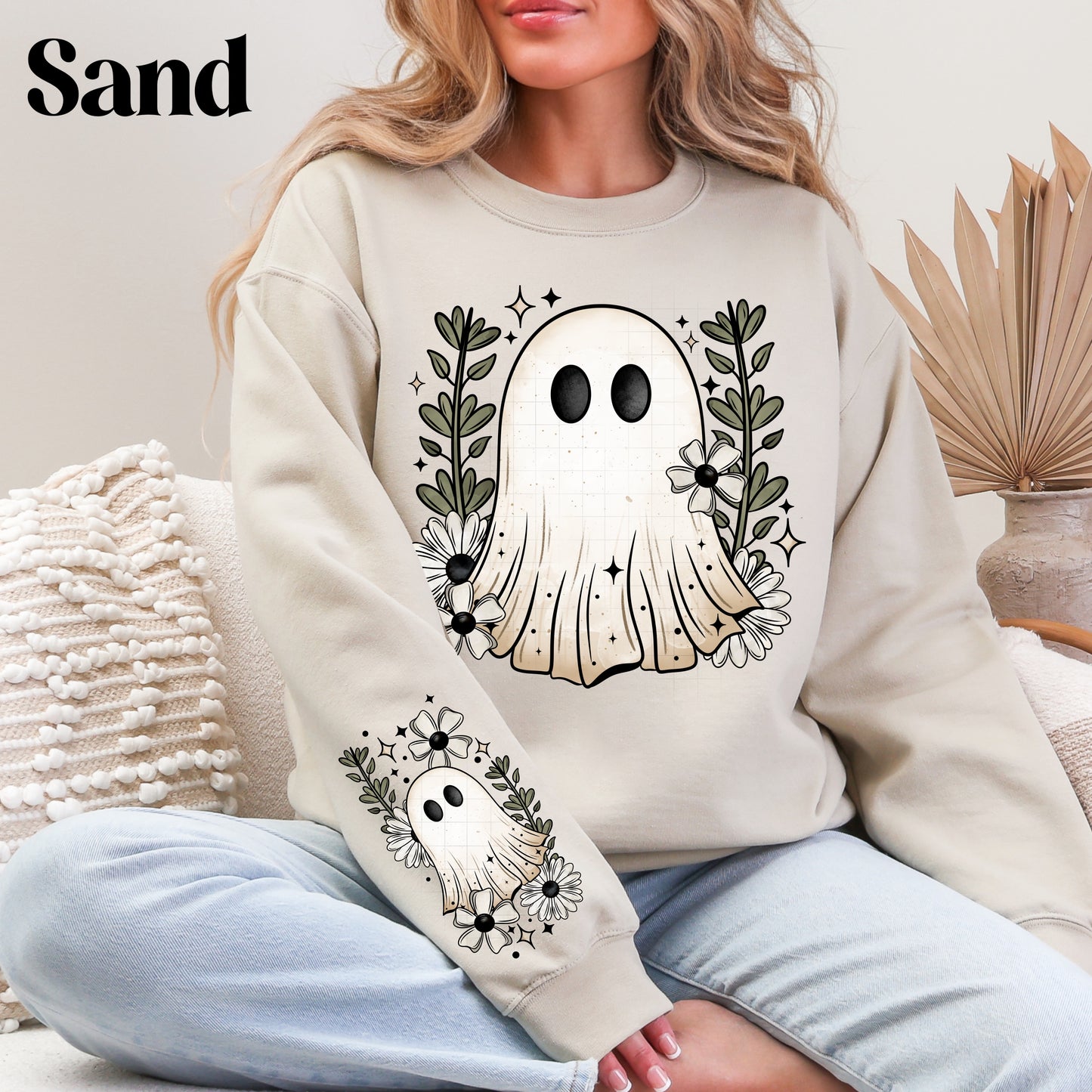 Boho Floral Ghost Sweatshirt