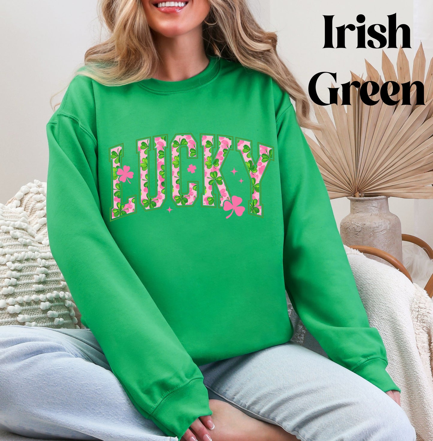 Lucky Sweatshirt Pink/Green