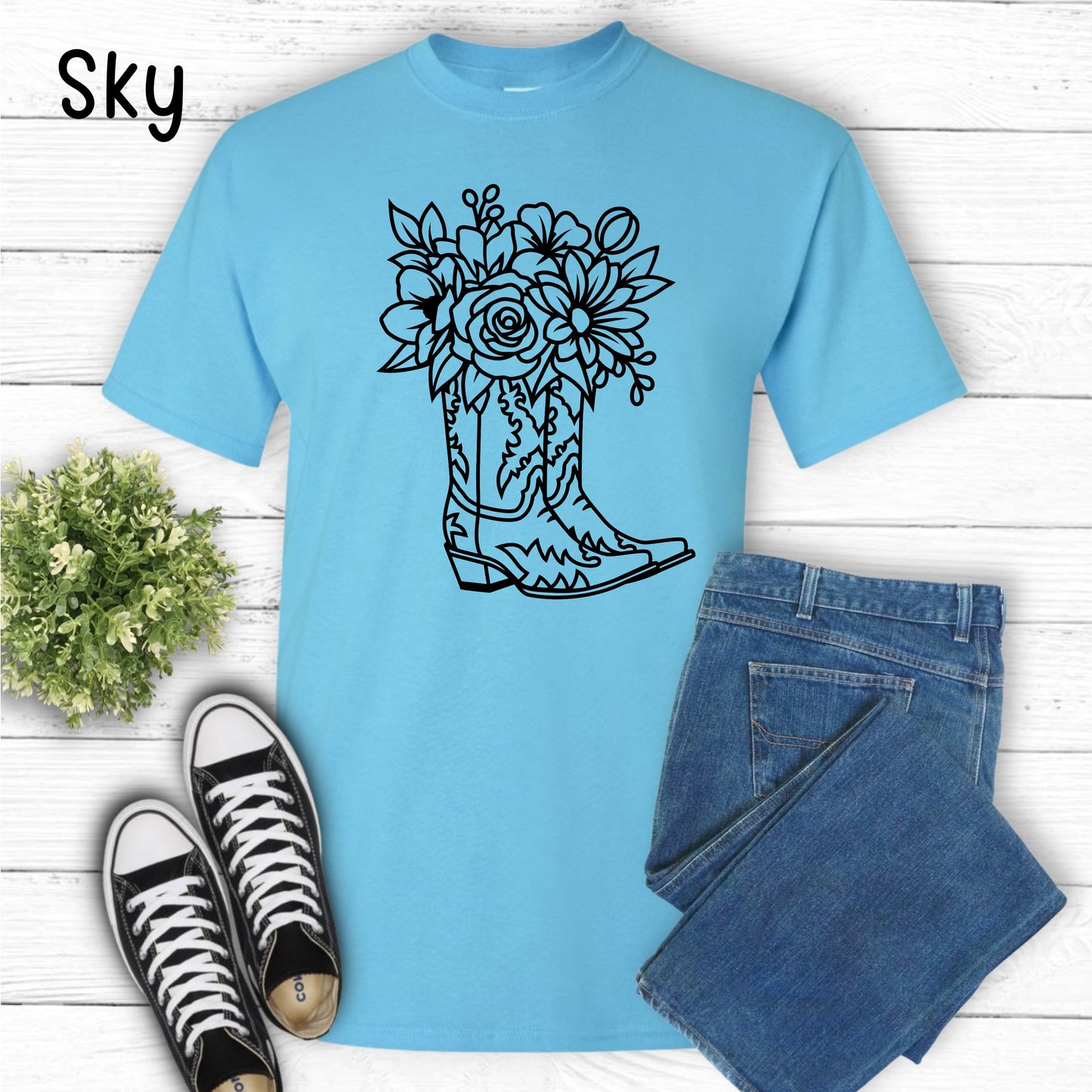 Floral Boot T-Shirt