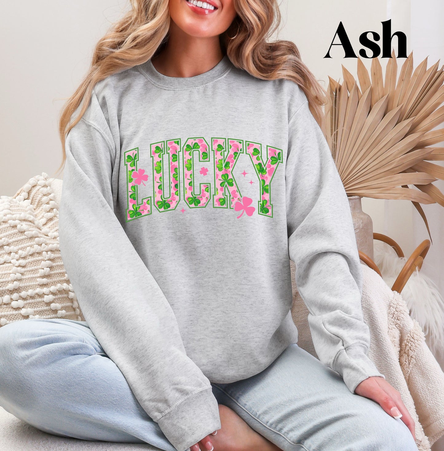Lucky Sweatshirt Pink/Green
