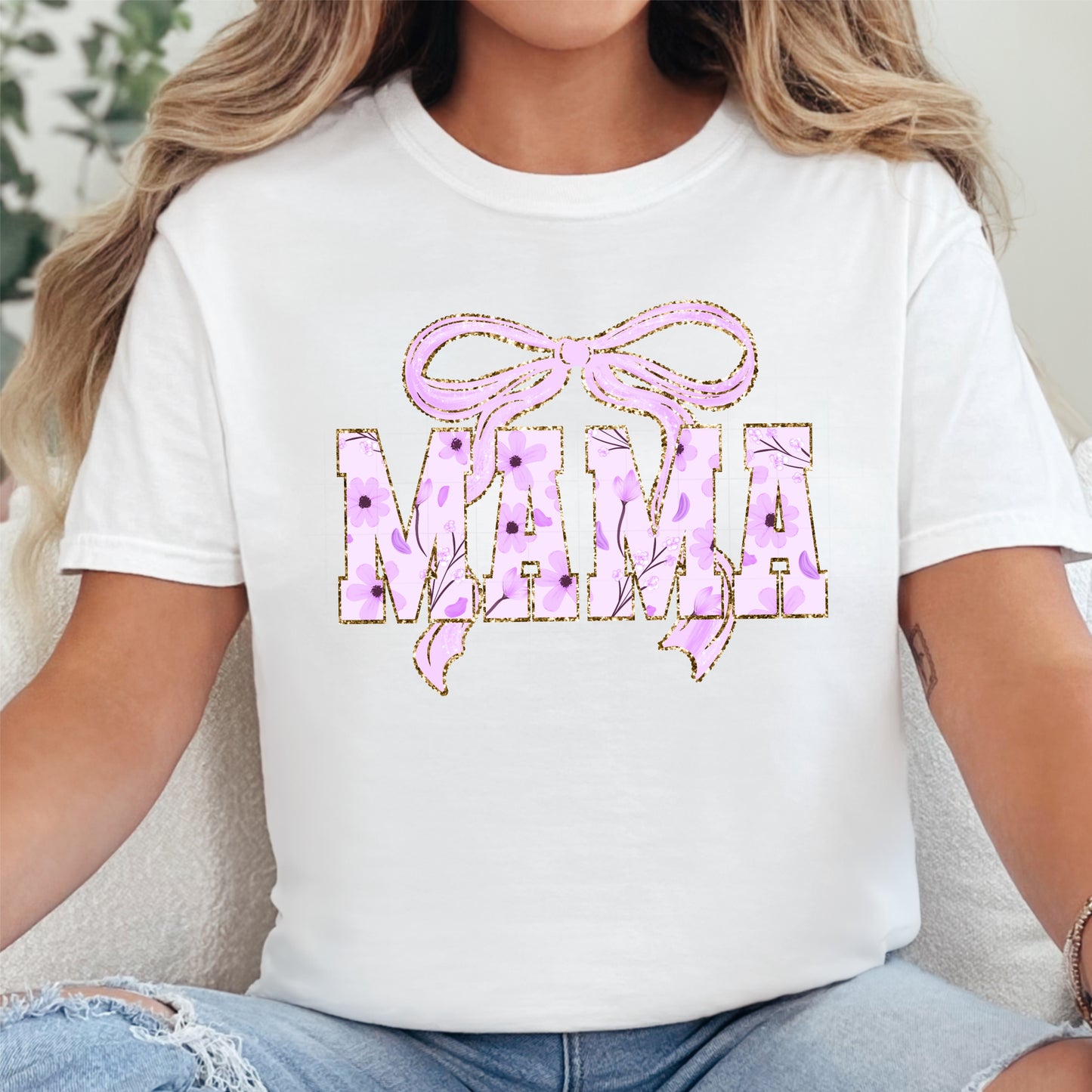 Mama Bow T-Shirt Purple