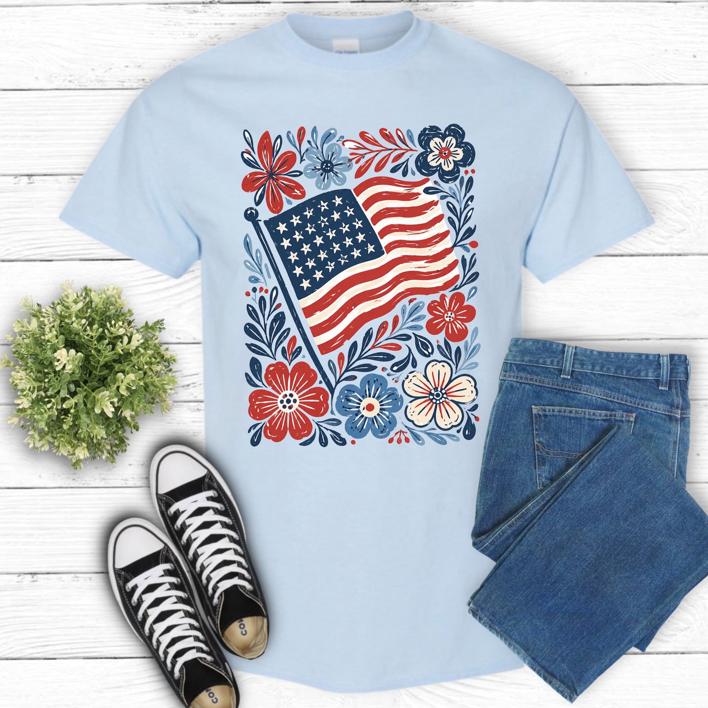Floral Flag T-Shirt