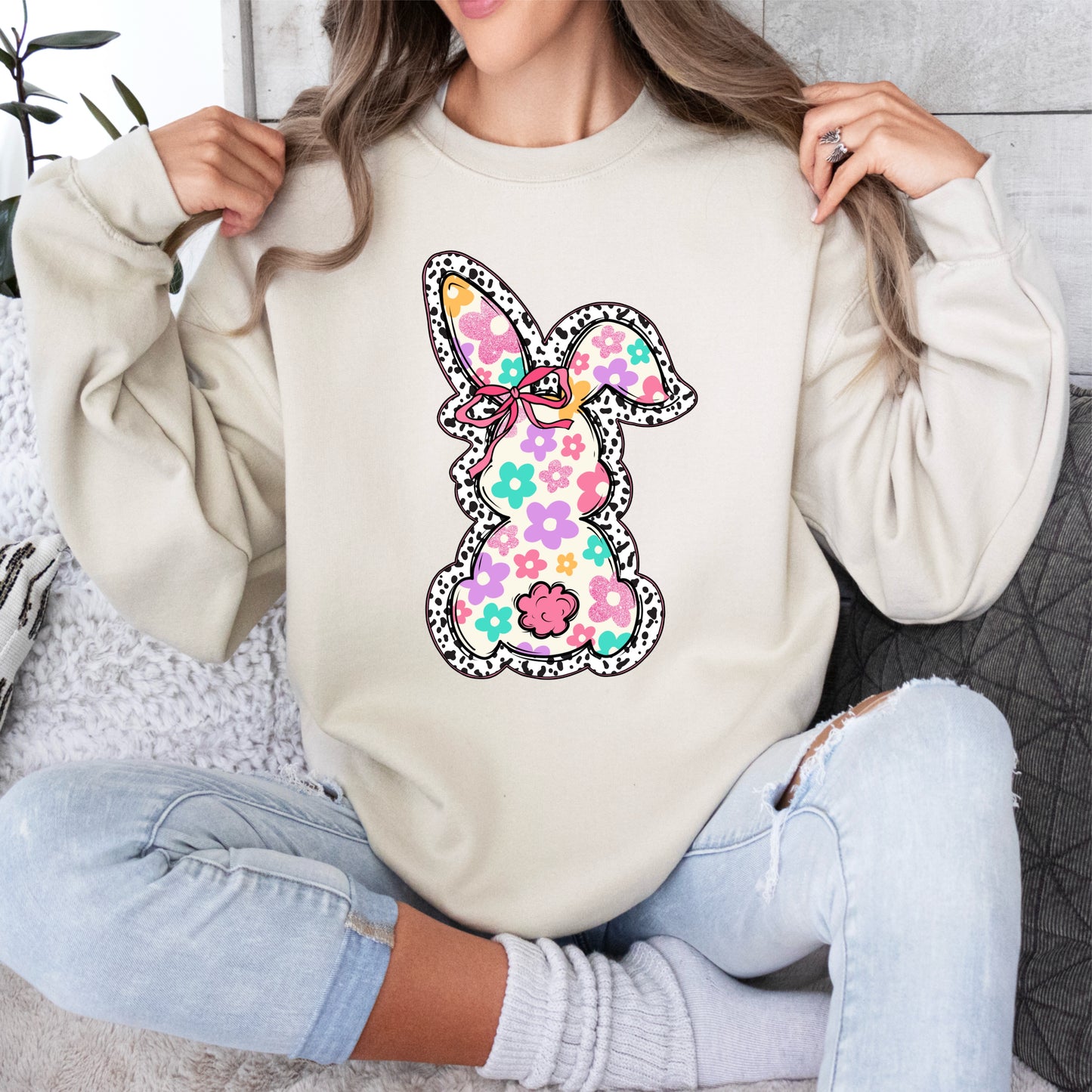 Floral Bunny Bow Shirt