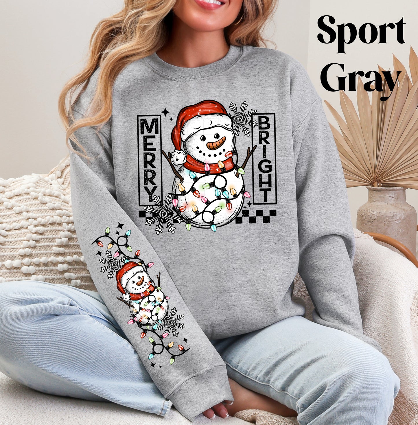 Merry Bright Snowman Sweatshirt