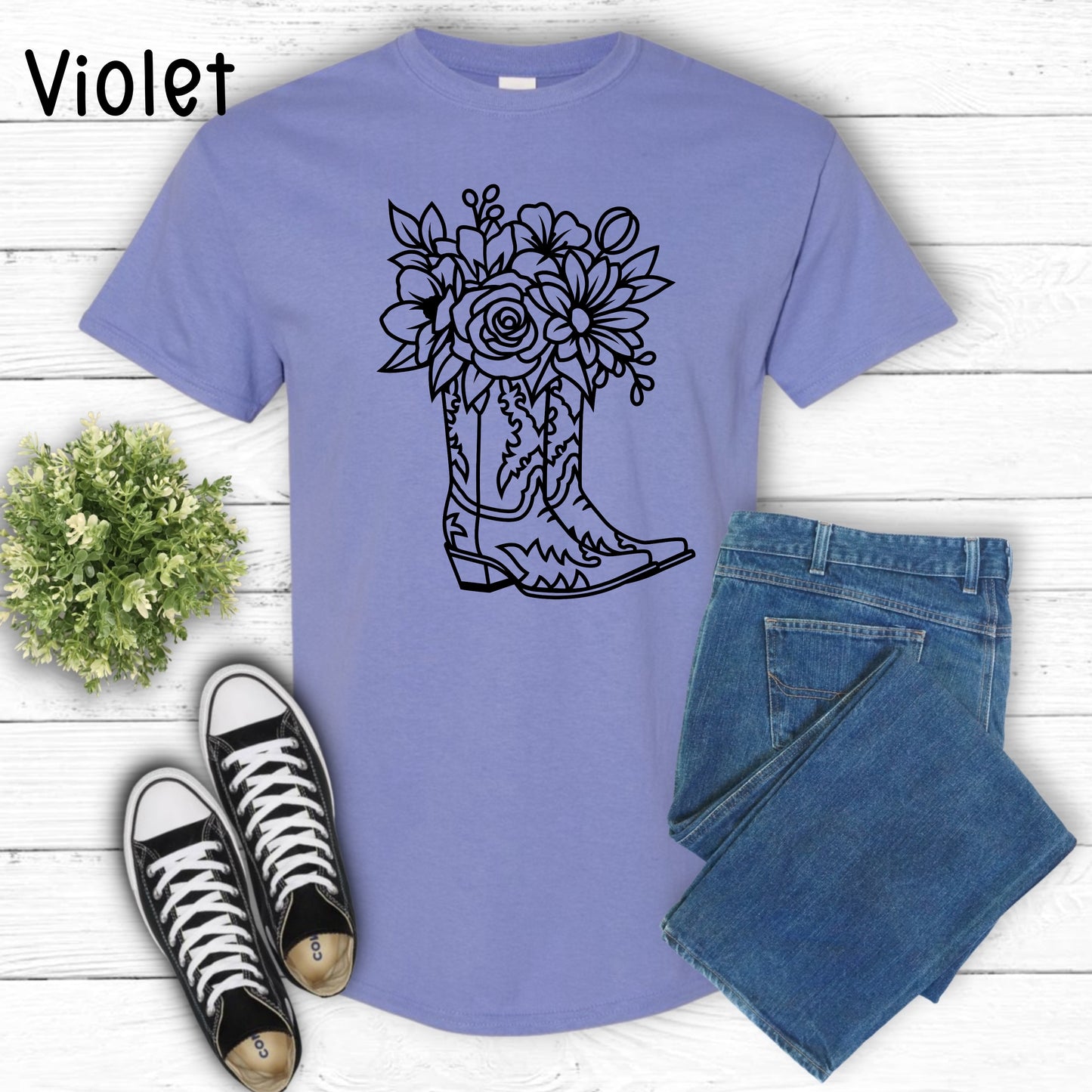 Floral Boot T-Shirt