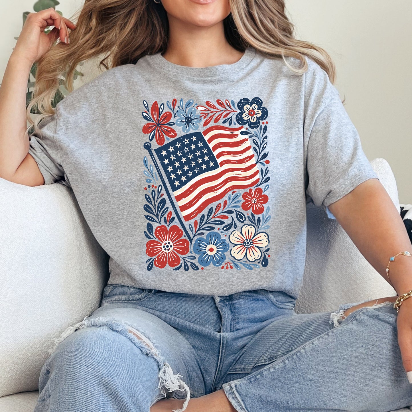 Floral Flag T-Shirt