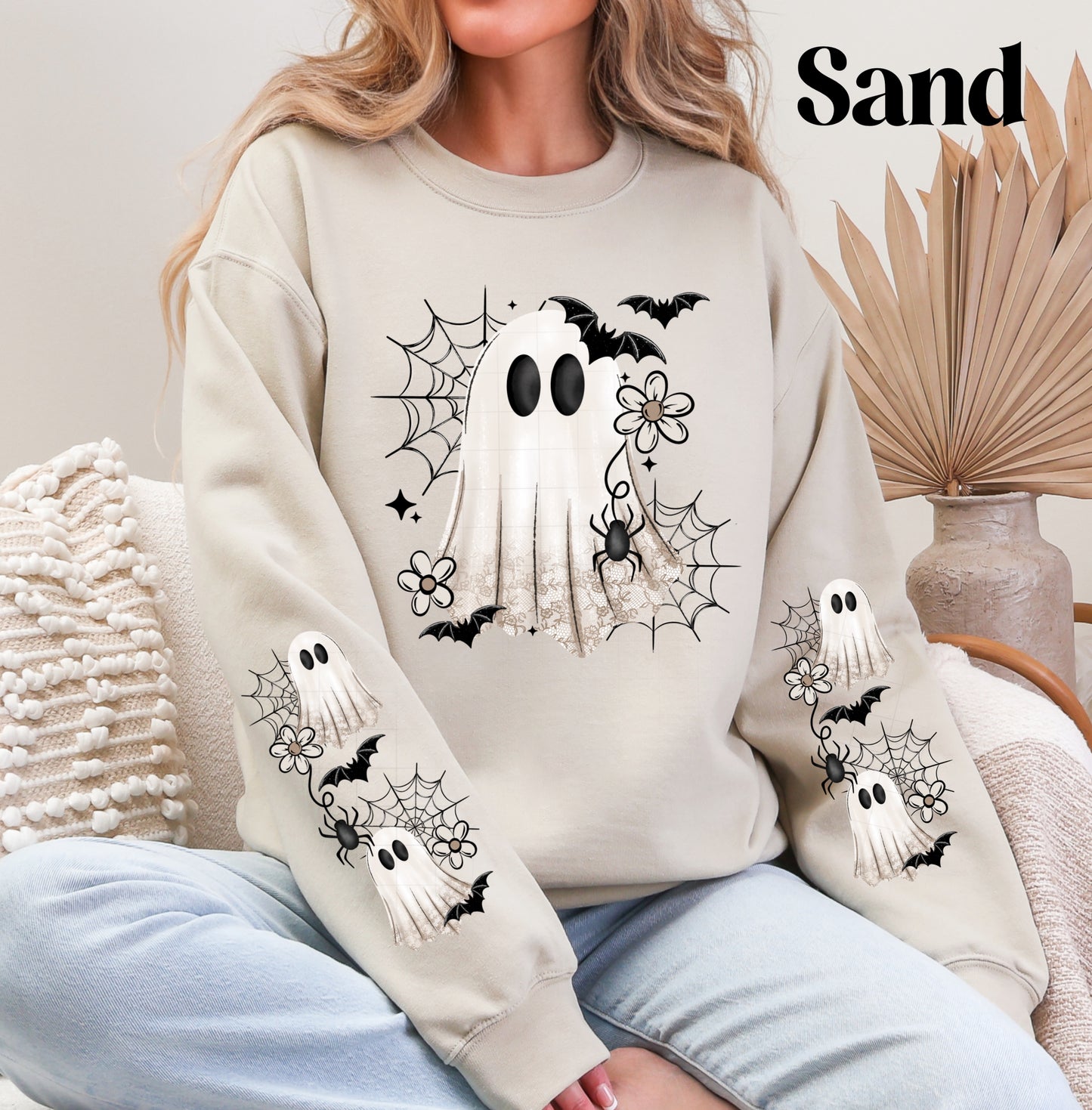 Floral Faux Lace Ghost Sweatshirt