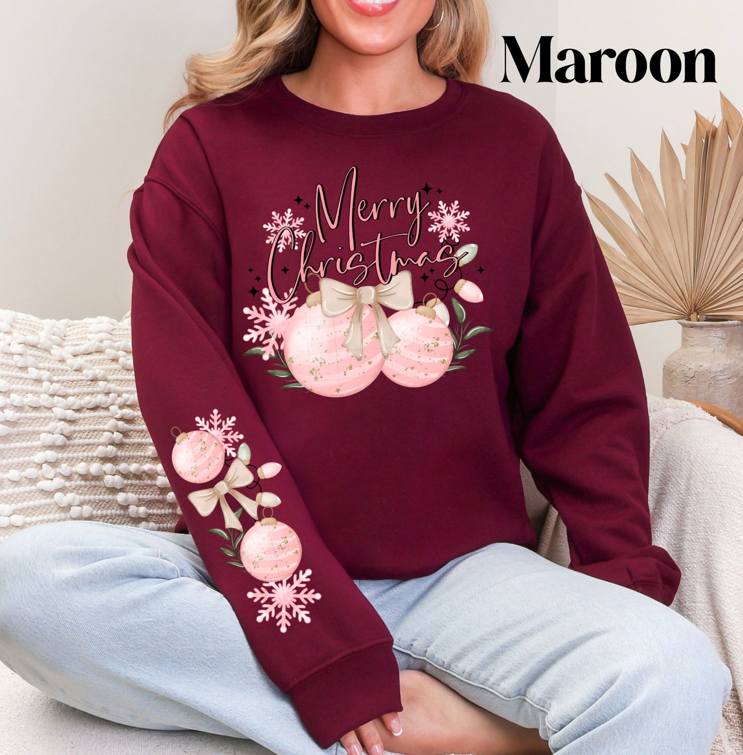 Merry Pink Ornaments Sweatshirt