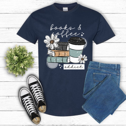 Books & Coffee Addict T-Shirt