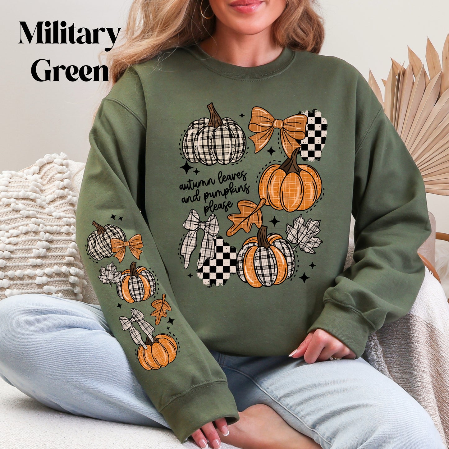 Autumn Leaves Plaid Sweatshirt