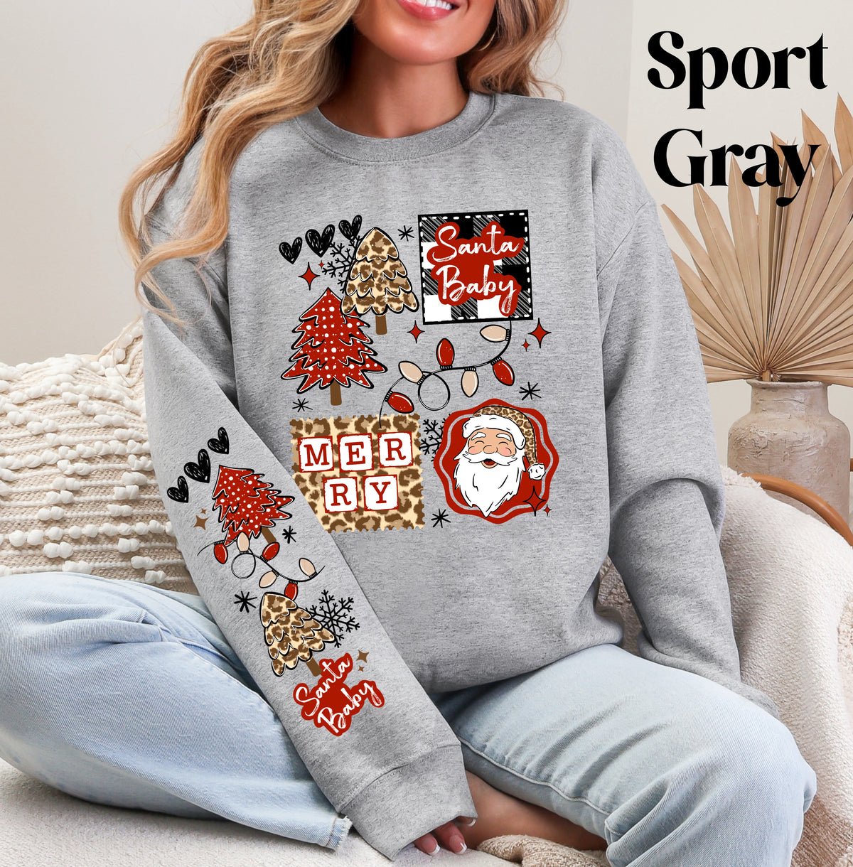 Santa Baby Leopard Sweatshirt