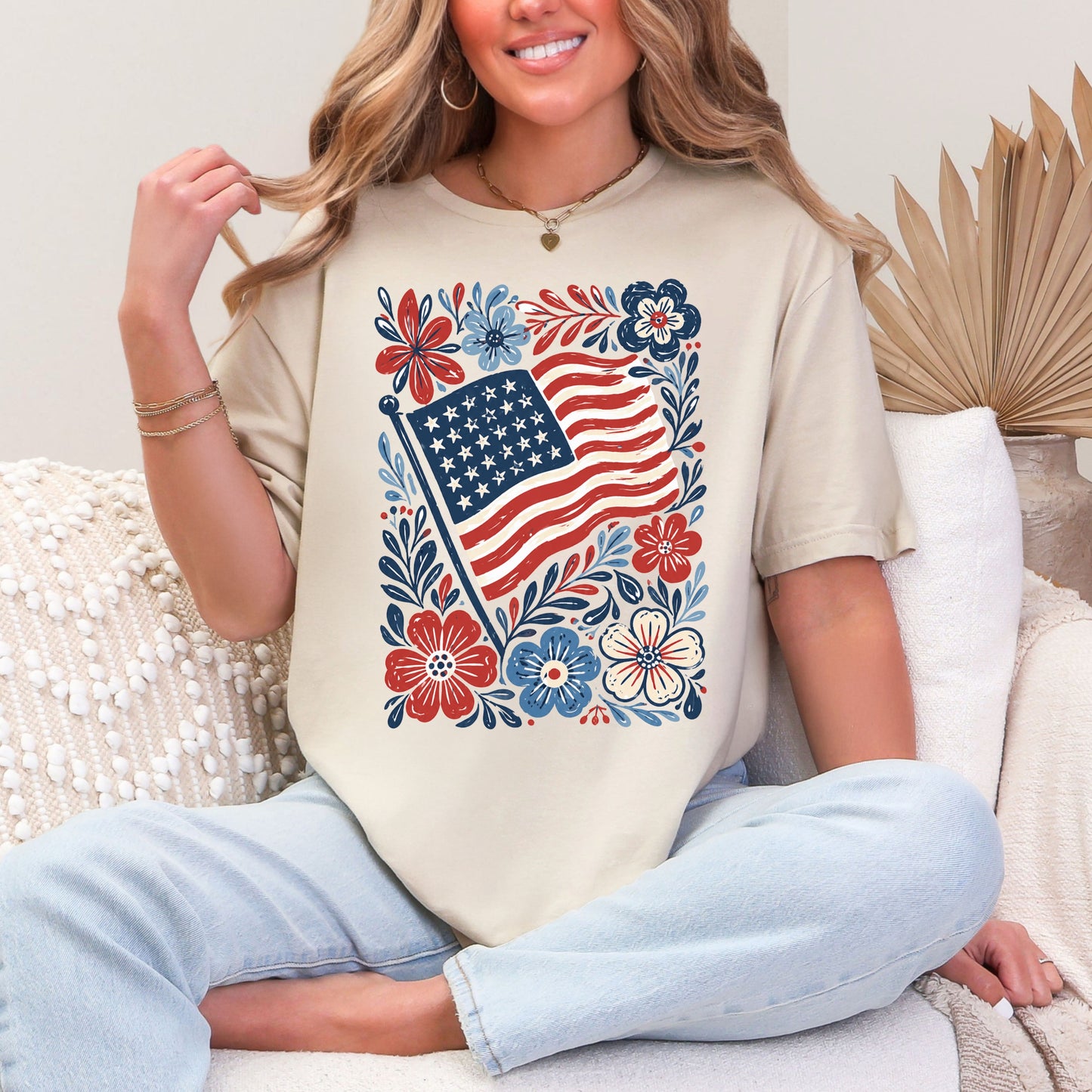 Floral Flag T-Shirt