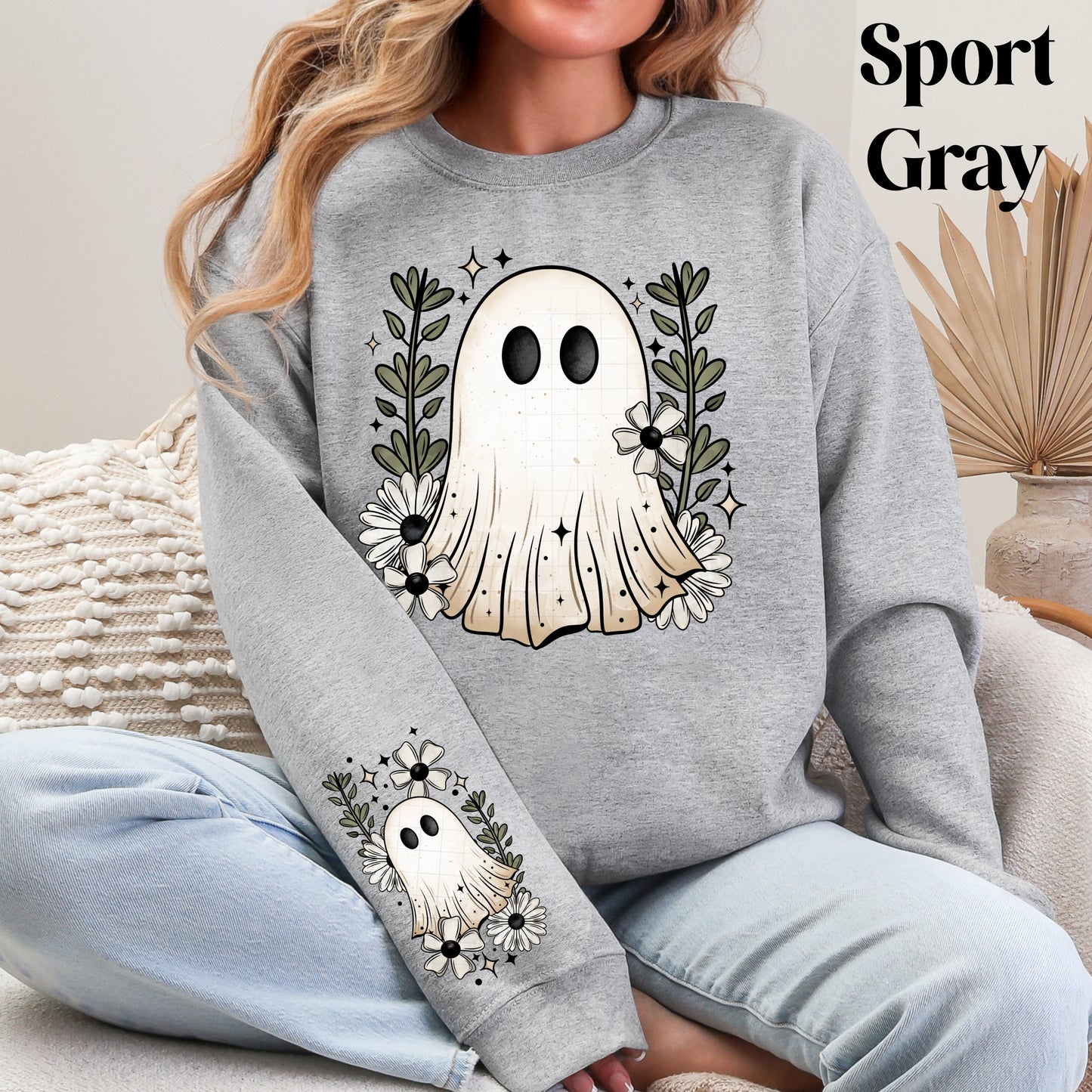 Boho Floral Ghost Sweatshirt