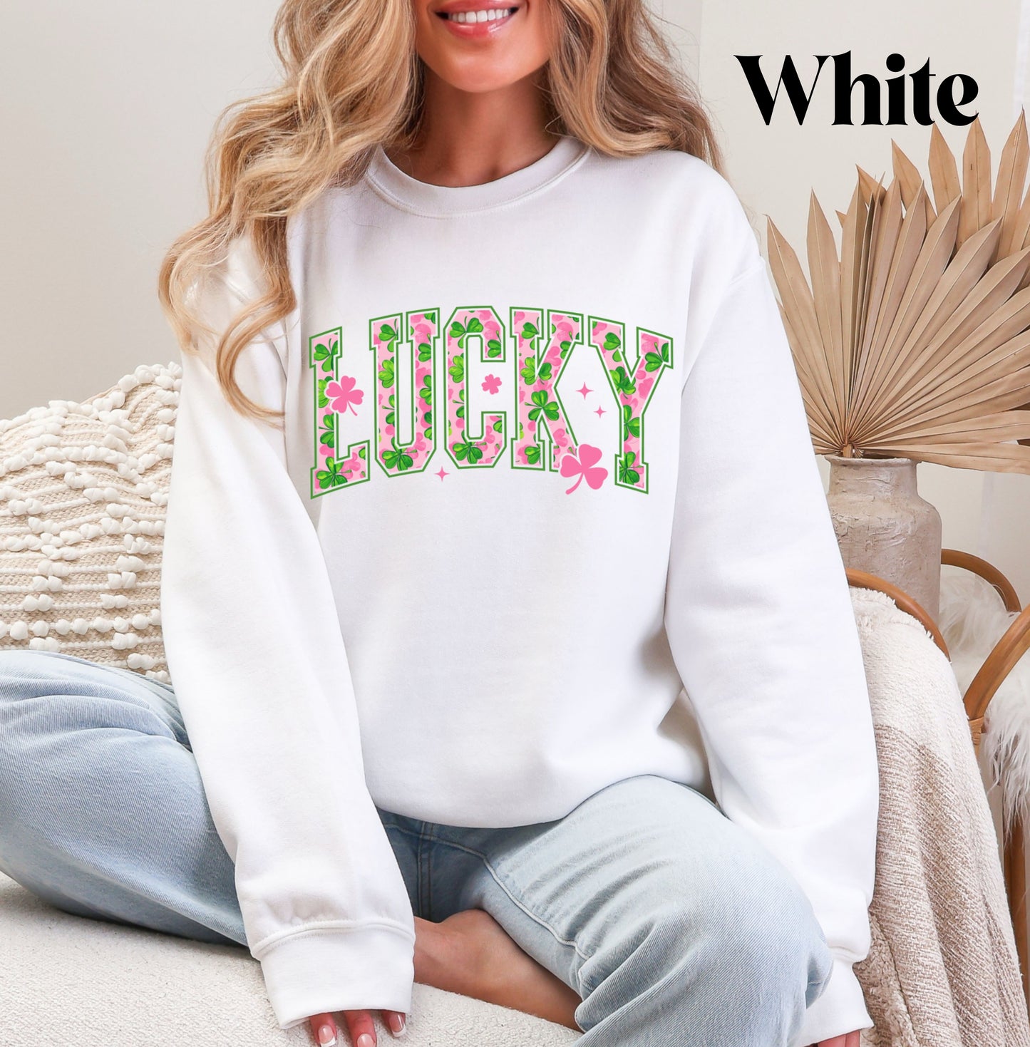 Lucky Sweatshirt Pink/Green